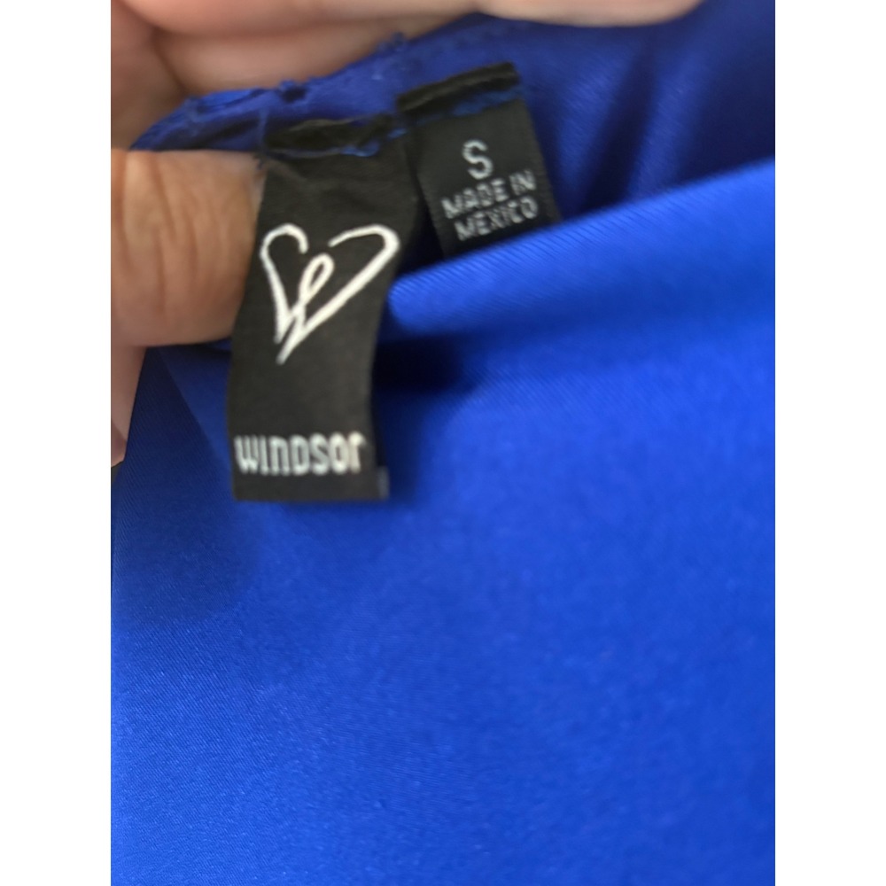 Windsor Royal Blue V-Neck Crisscross Back Mermaid Formal Gown Dress Size S 21550 - Picture 3 of 4